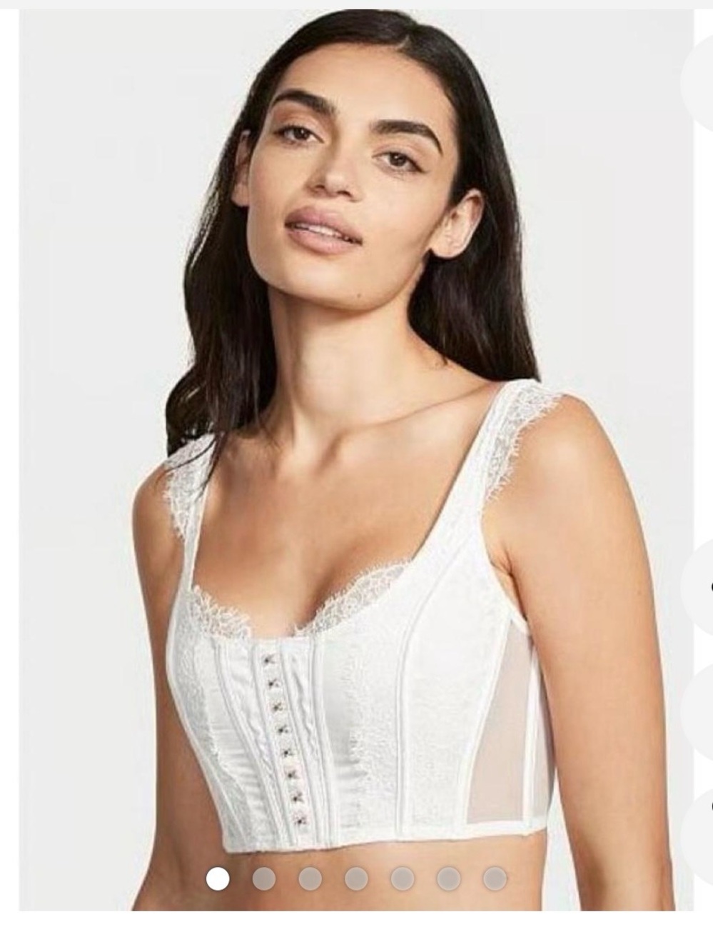 Victoria’s Secret white satin BUSTIER corset XS Dream Angels boning nwt coquette
